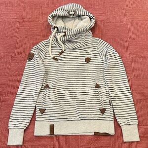 Naketano women’s XS Striped Darth wrap / criss cross Neck Sweater